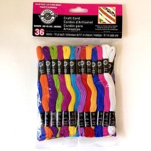 Loops & Threads Craft Cord Rainbow Colors 36 Count 10-Yds Each Pack NEW Sealed